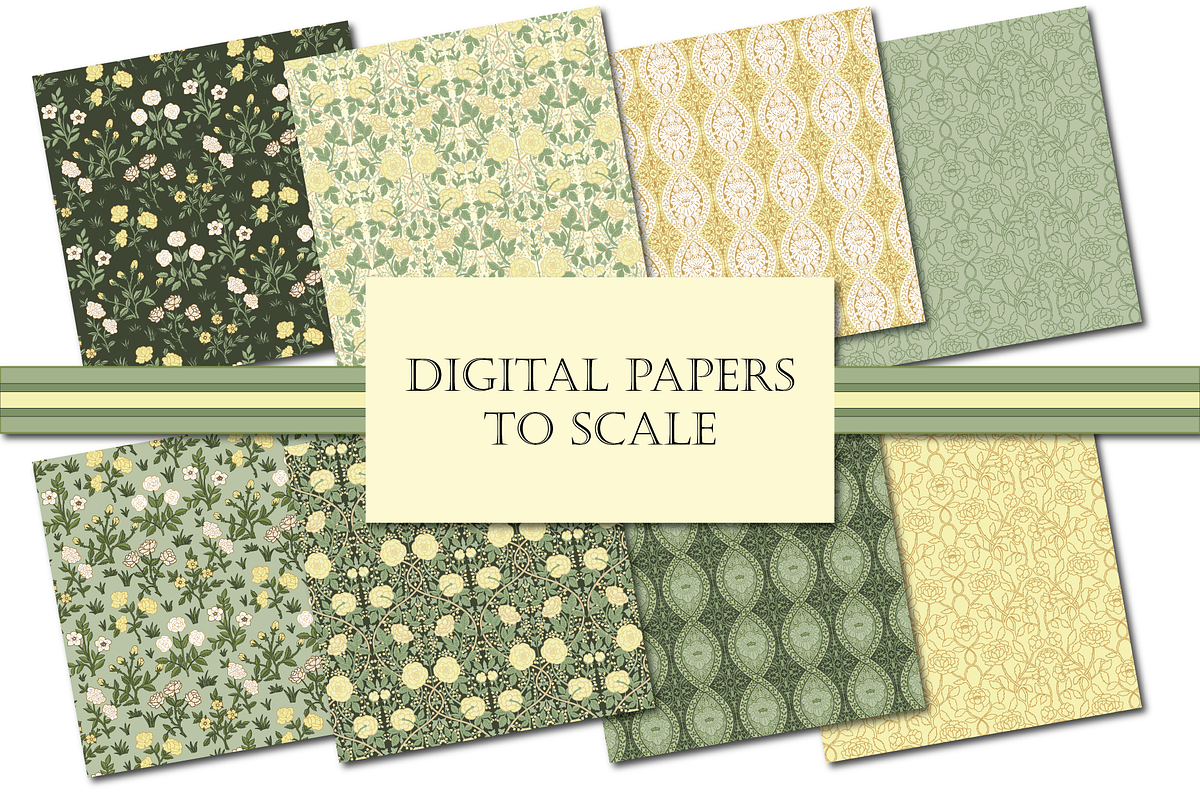 William Morris Style Patterns - Sage, a Pattern Graphic by RachelStudio (Photo 6 of 10)