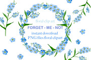 10 png Forget-me-not floral set, a Decorative Illustration by NatArt (Thumbnail 1 of 4)