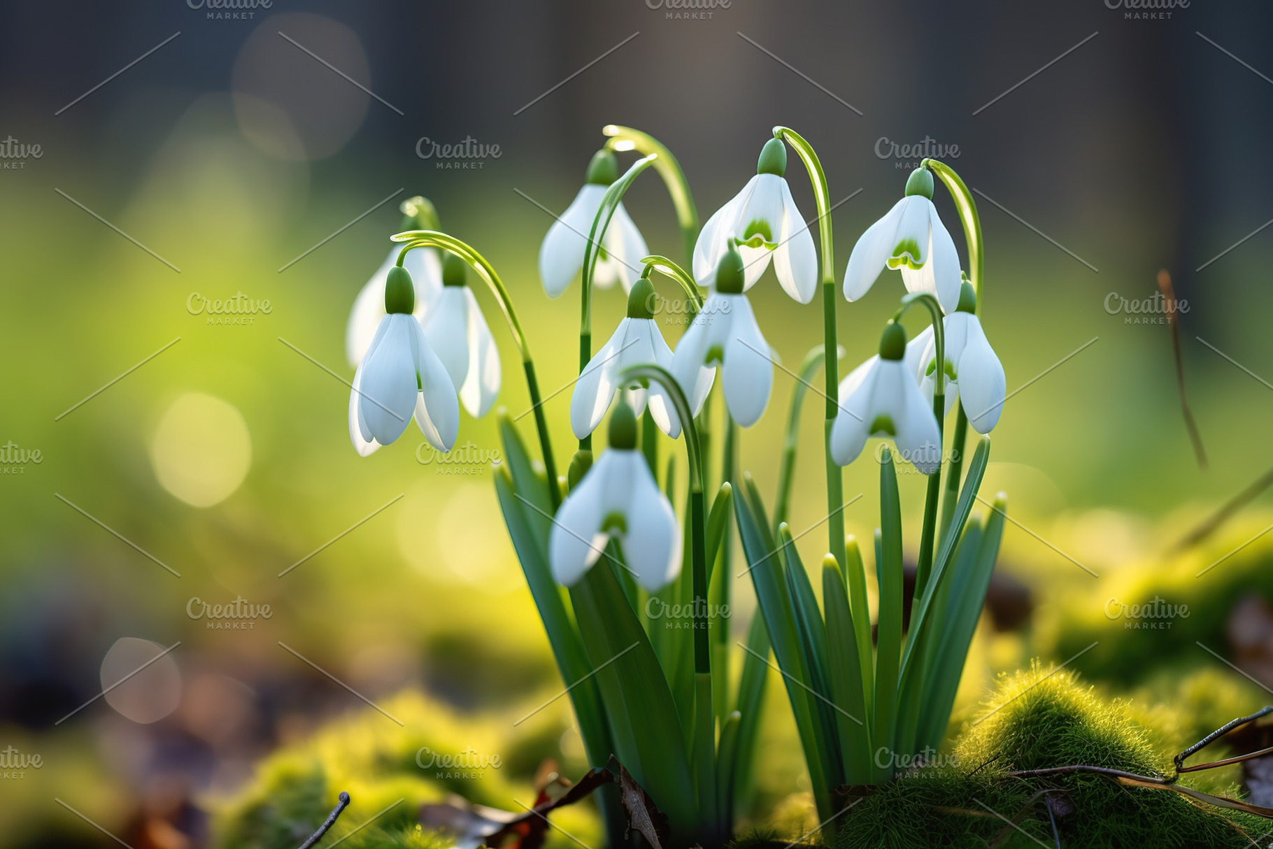 Blooming snowdrop flowers growing in park, a Nature Photo by AlyaAnd