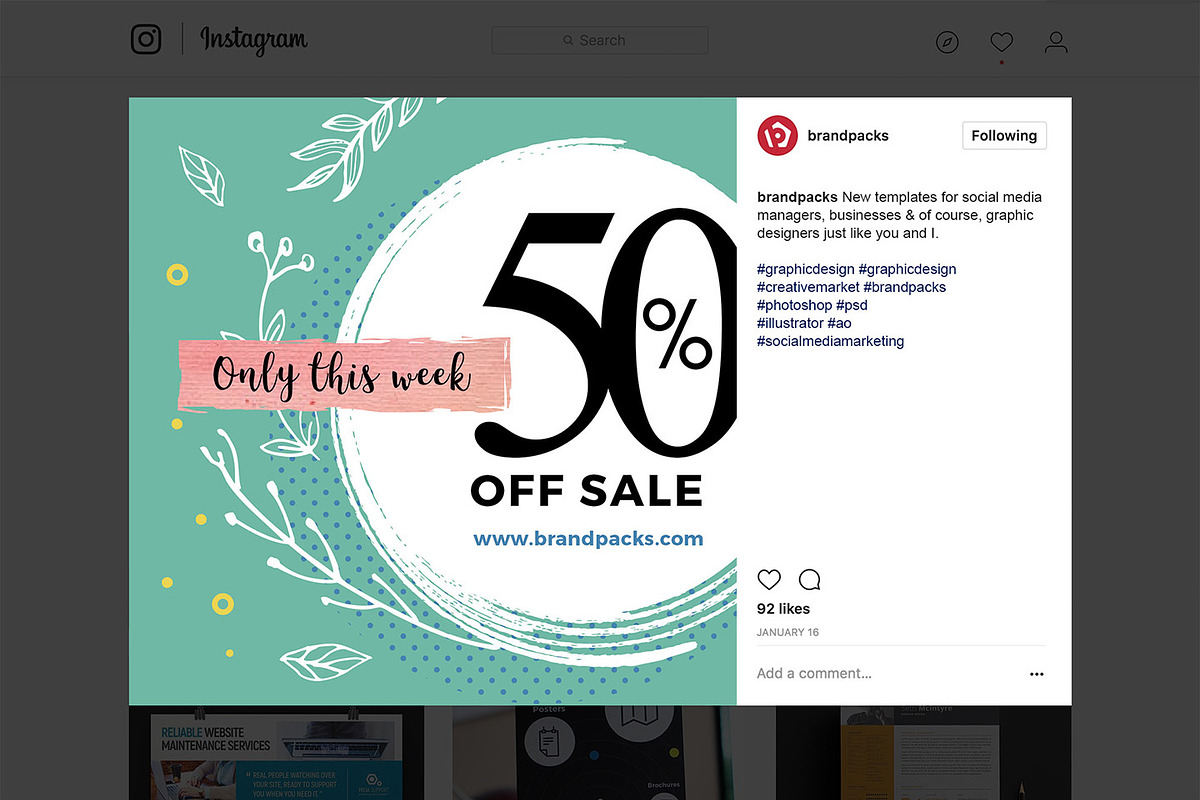 Spring Social Media Templates Pack, a Social Media Template by BrandPacks (Photo 12 of 16)