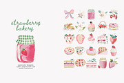Watercolor strawberry clipart set, a Decorative Illustration by Patishop Art (Thumbnail 5 of 10)
