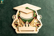 Graduation Cap Wall Art 3D Layered, an Object Illustration by pixaroma (Thumbnail 2 of 8)