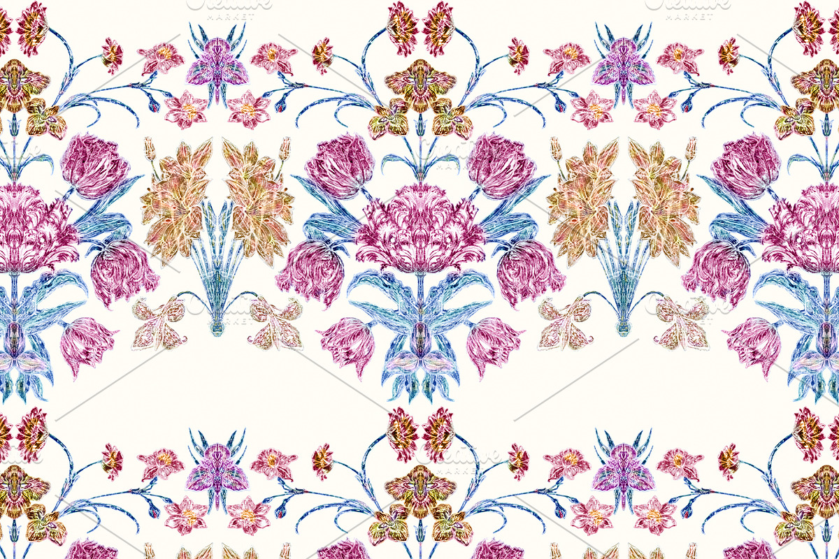 Modern Vintage floral pattern, a Pattern Graphic by YvY (Photo 4 of 7)
