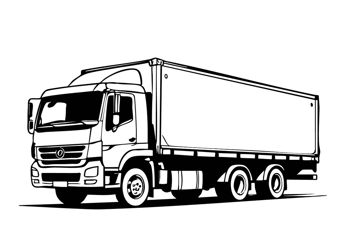 Cargo truck silhouette, a Transportation Illustration by Sketching