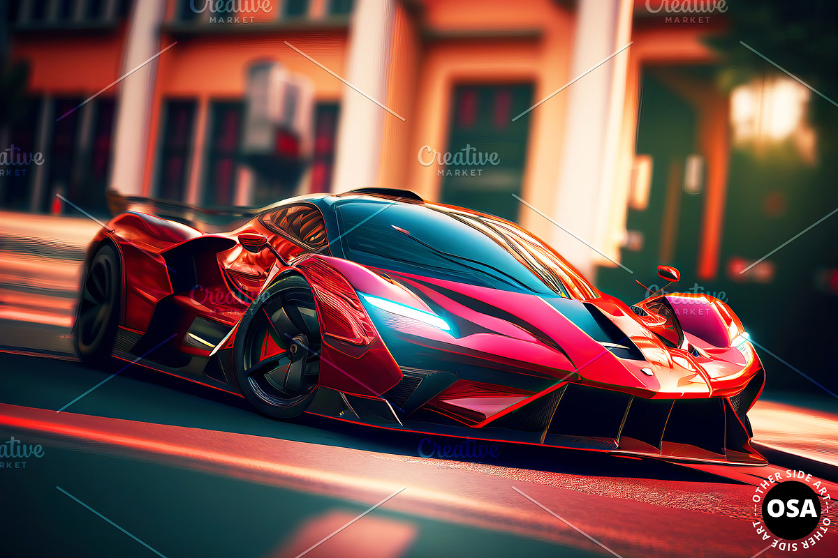 Supercar in the City Illustration, a Wallpaper Graphic by Other Side Art (Photo 4 of 8)