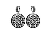Round Filigree Earrings SVG Set, an Object Graphic by Creativeshirt (Thumbnail 7 of 13)
