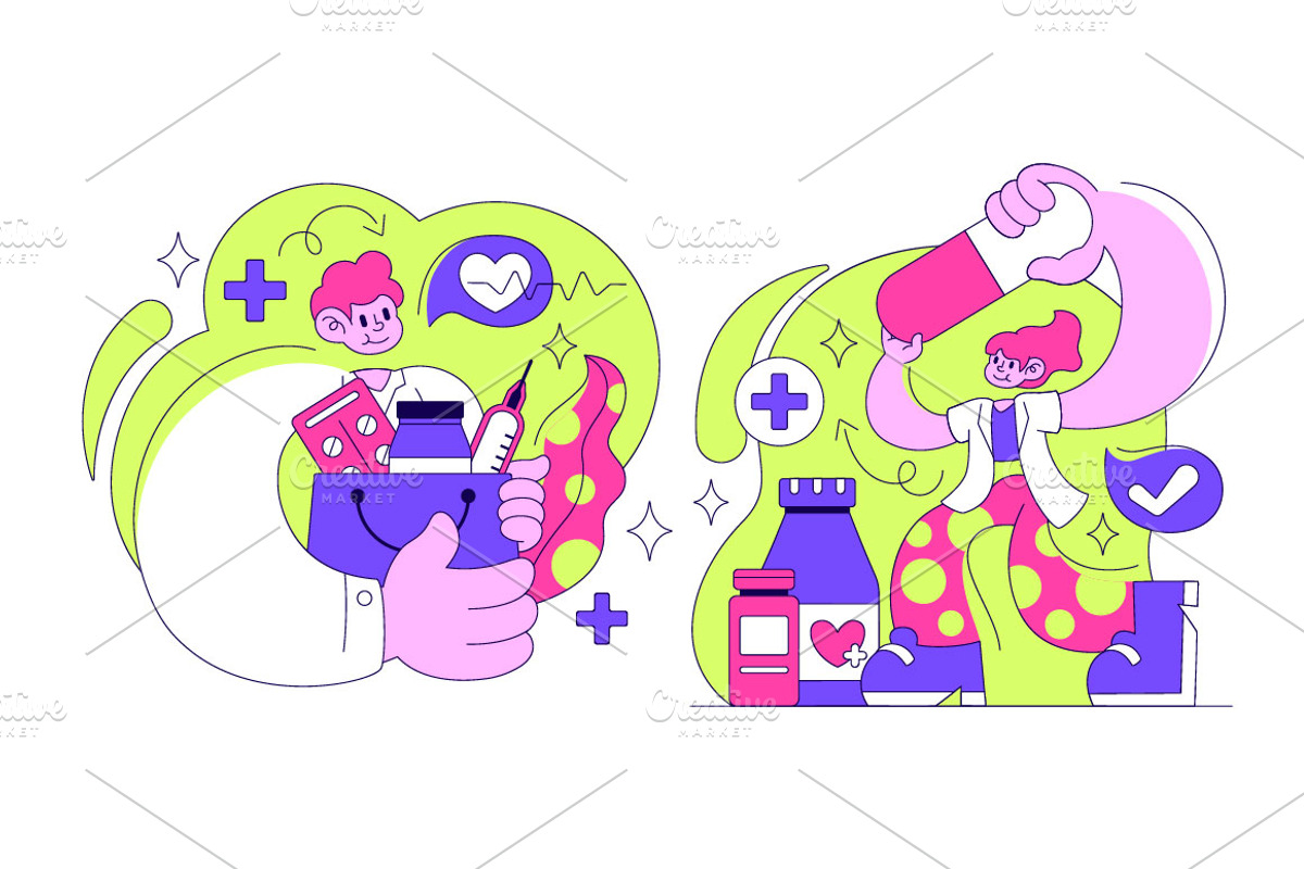 5 Pharmacist Vector Illustration, a Healthcare Illustration by denayunebgt (Photo 2 of 3)
