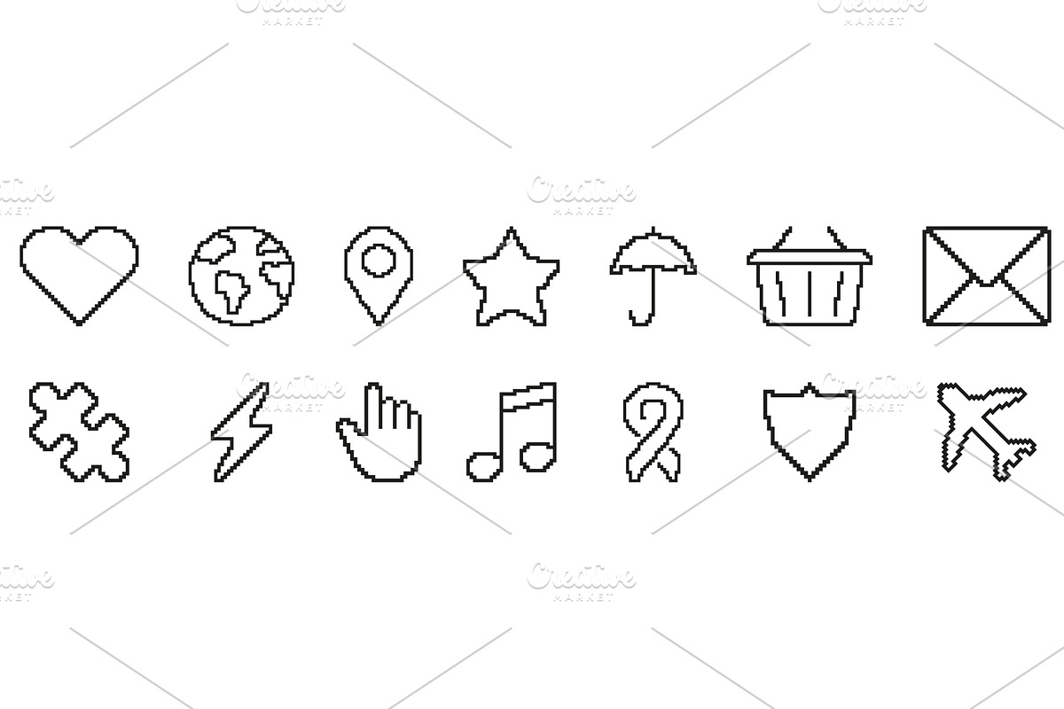 Pixel Art Icon Set, an Object Illustration by Gentle Studio