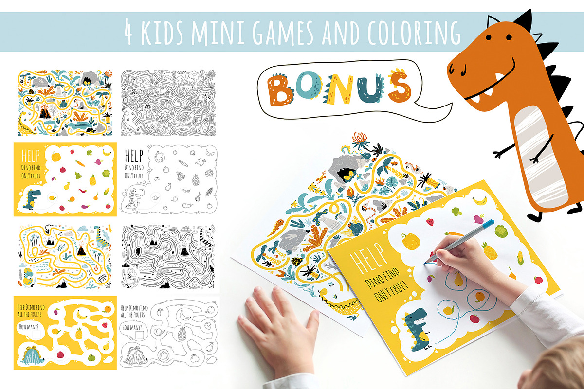 Dino set. Kids print & patterns, an Animal Illustration by Svitlana Kharchuk (Photo 12 of 13)