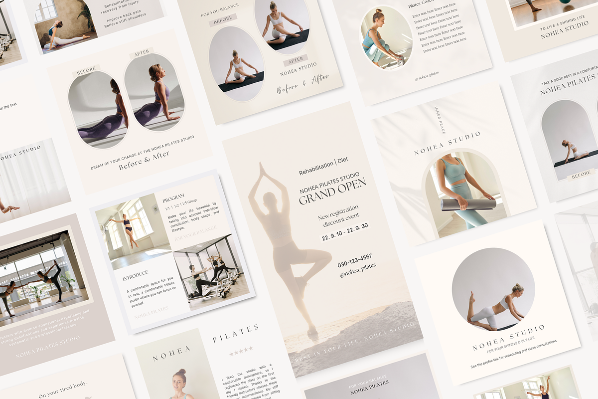 Yoga Studio Instagram Template Canva