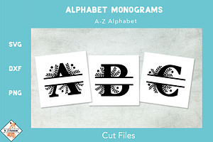 Alphabet Split Monogram SVG