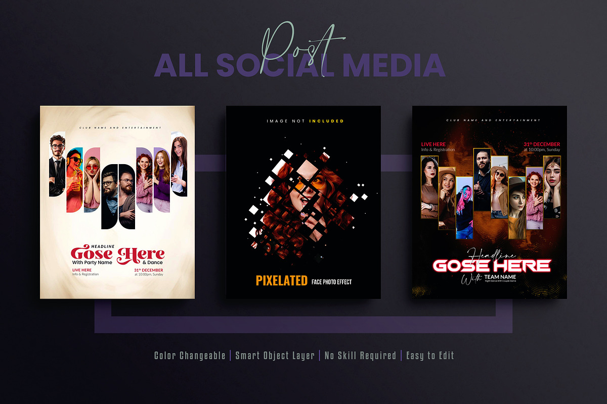 Photo Effect  Social Media Post Set, a Social Media Template by Creative_View (Photo 6 of 8)