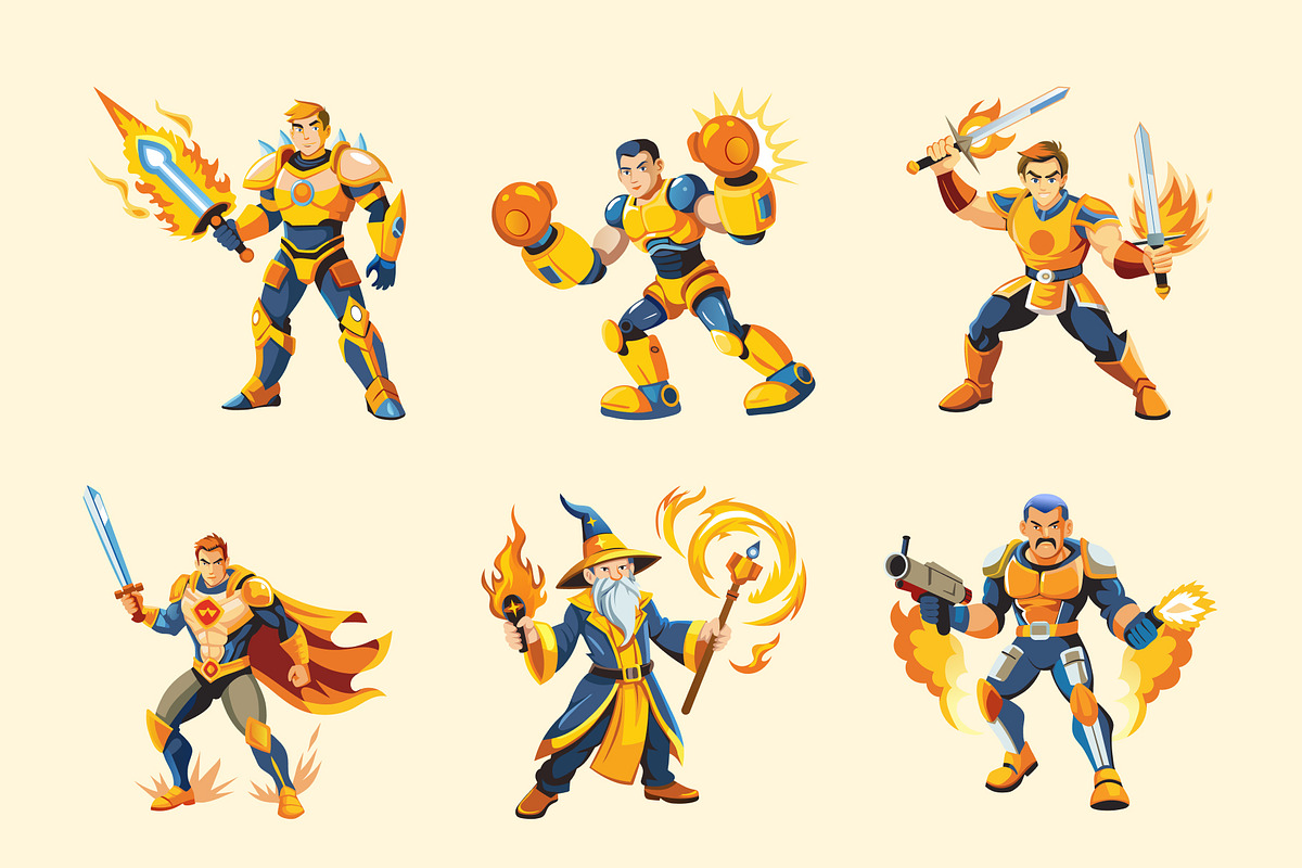 Cyber Gaming Characters Set, a Solid Icon by Vectors Market (Photo 8 of 9)