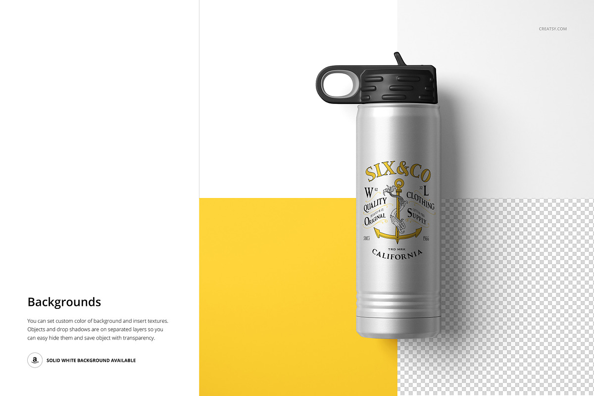 S. Steel 20 oz. Water Bottle Mockup, a Product Mockup by creatsy5 (Photo 10 of 12)