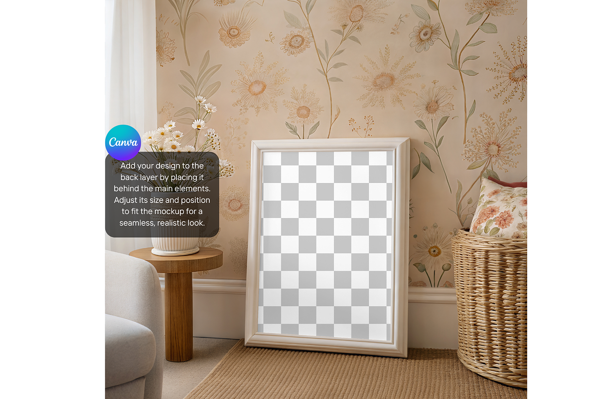 Floral Nursery Wall Frame Mockup, a Product Mockup by MockupWizard (Photo 3 of 5)