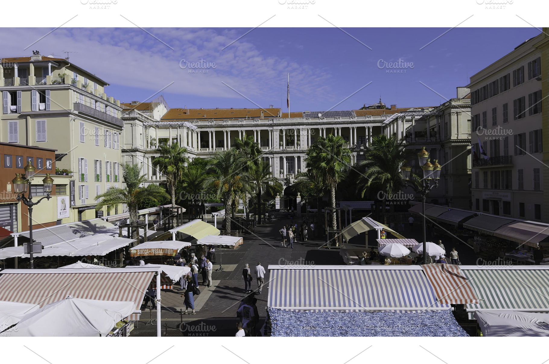 Cours saleya market in nice, France, an Architecture Photo by Media Whale Stock