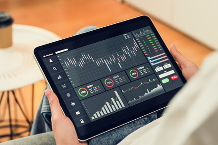Stock exchange market concept hand featuring finance, business, and financial