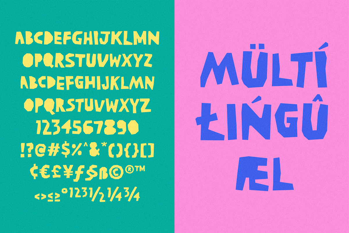 Monday Crunchy Quirky Cutout Font, a Handwritten Font by 24Design Studios (Photo 8 of 9)