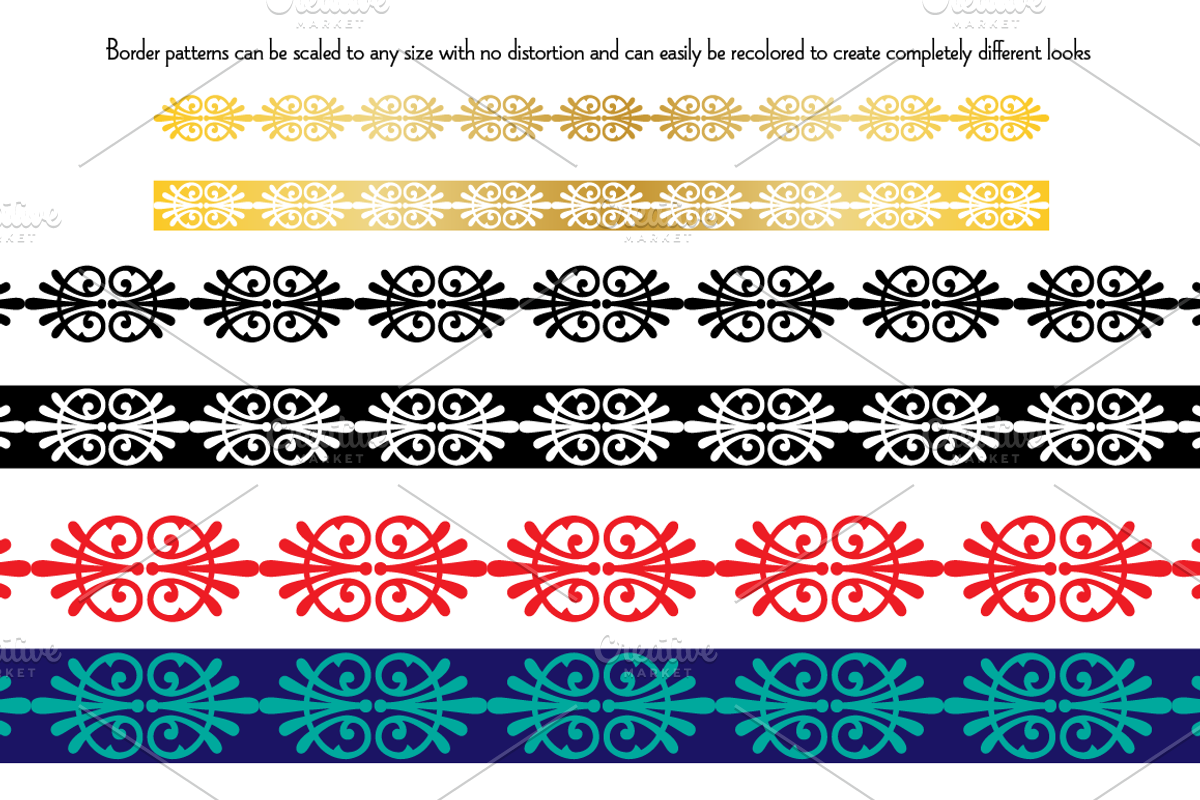 Ornate Gold Border Patterns, a Pattern Graphic by Melissa Held Designs (Photo 3 of 3)
