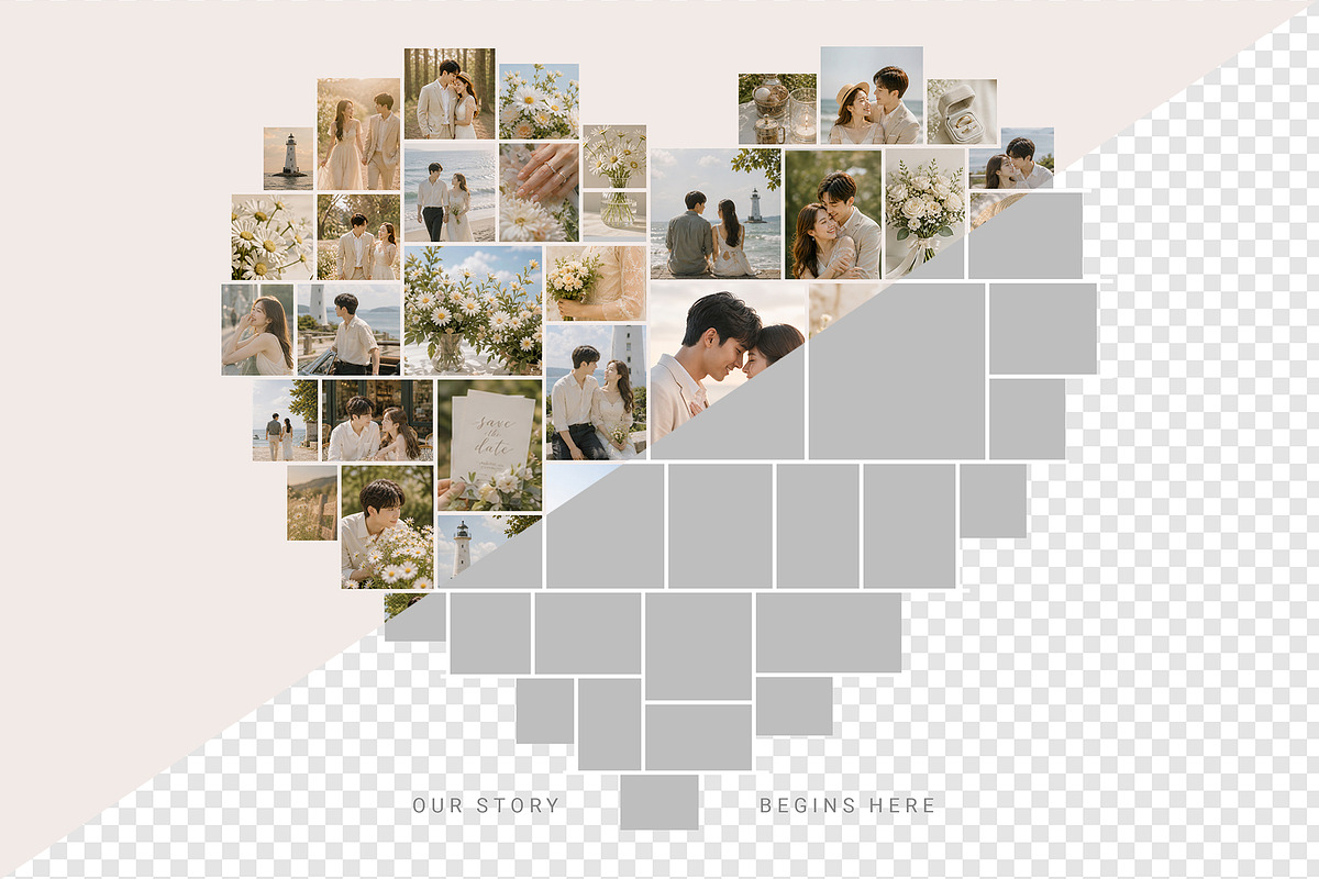 Love Heart Photo Collage Template, a Social Media Template by DesignerCandies (Photo 2 of 5)