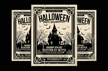 Halloween Party Celebration, a Flyer Template by Muhamad Iqbal hidayat
