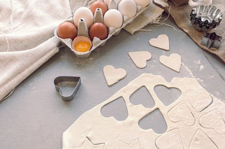 preparation for baking cookies
