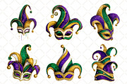 Watercolor Mardi Gras Jester Hat, an Illustration by Black Bird Studio (Thumbnail 5 of 6)