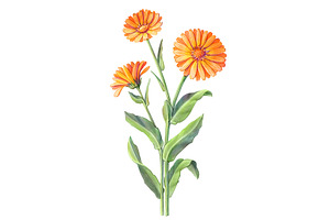 Calendula Pencil Illustration