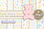 Pastel Gummy Bear Digital Papers, a Pattern Graphic by JennyL Designs (Thumbnail 1 of 6)