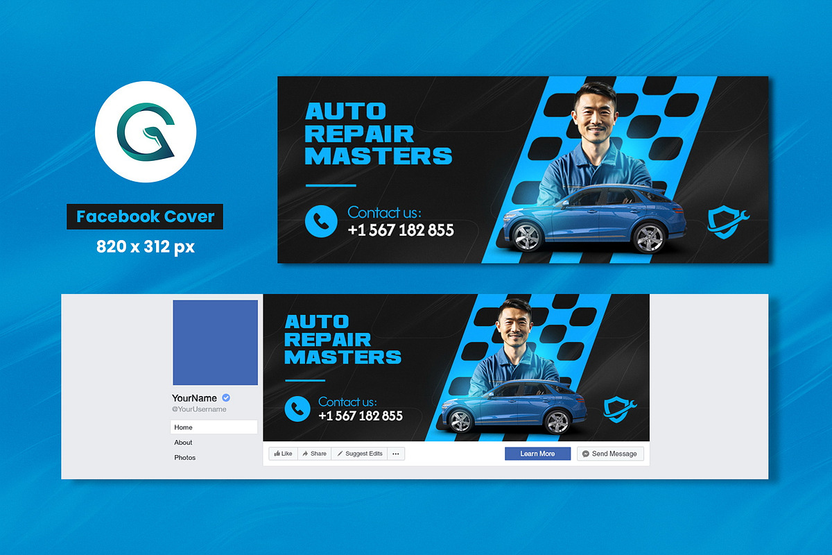 Auto Repair Social Media Pack preview 4