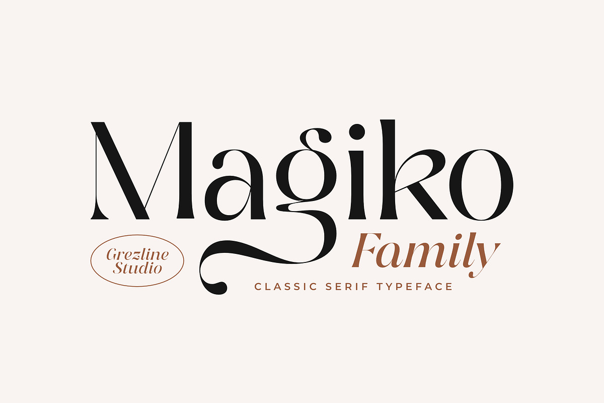 Magiko – Fashion Typeface, a Serif Font by Grezline Studio (Photo 1 of 11)