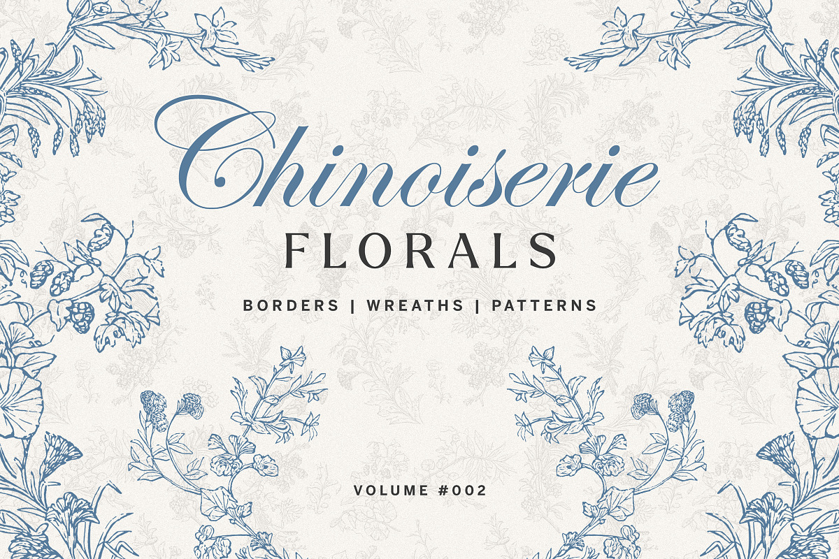 Vintage Chinoiserie Floral Pack v.2, a Decorative Illustration by ...