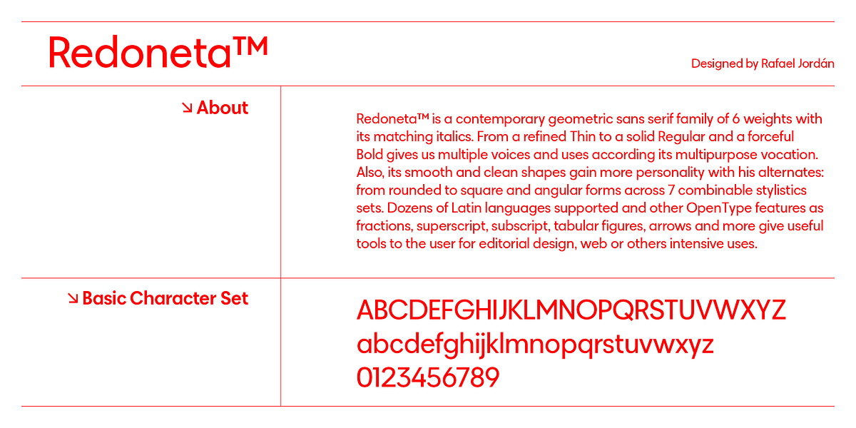 Redoneta, a Sans Serif Font by Rafael Jordan (Photo 2 of 9)