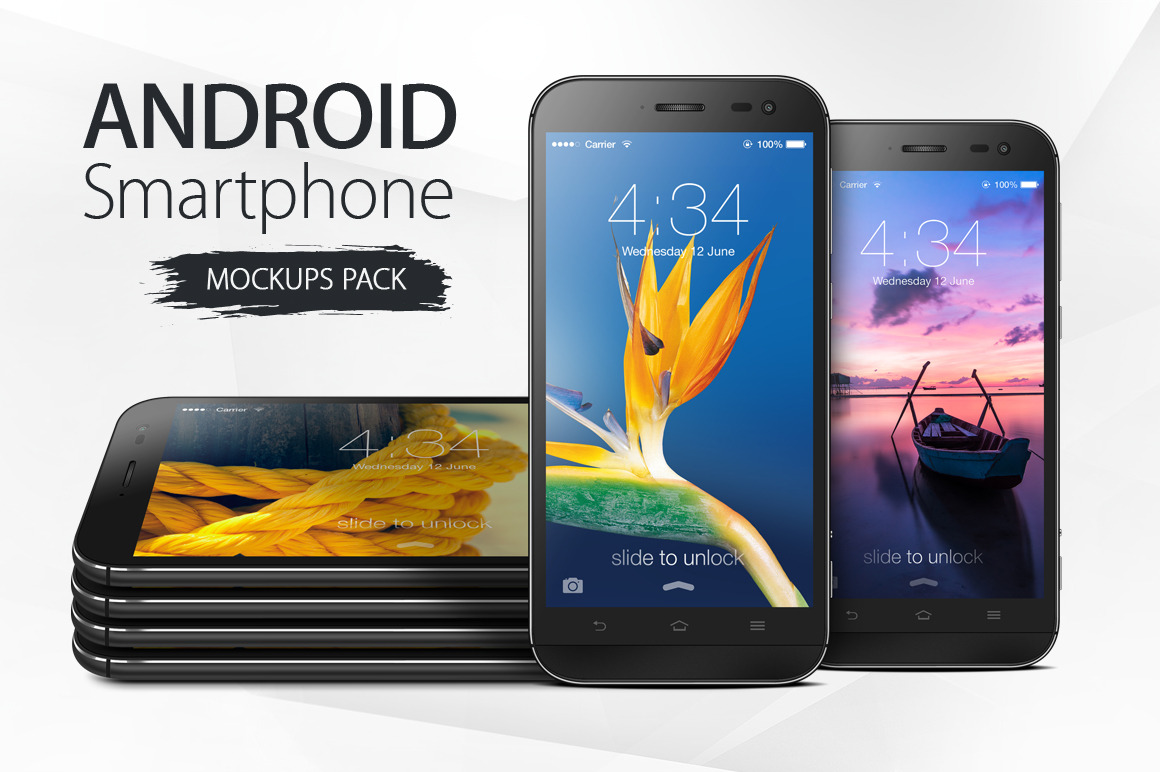 Android Smartphone Mockups Pack 1, an Android Mockup by ydlabs