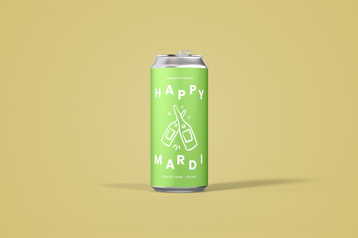 500 ML Can Mockup, a Packaging Mockup by Design Squad (Photo 2 of 6)