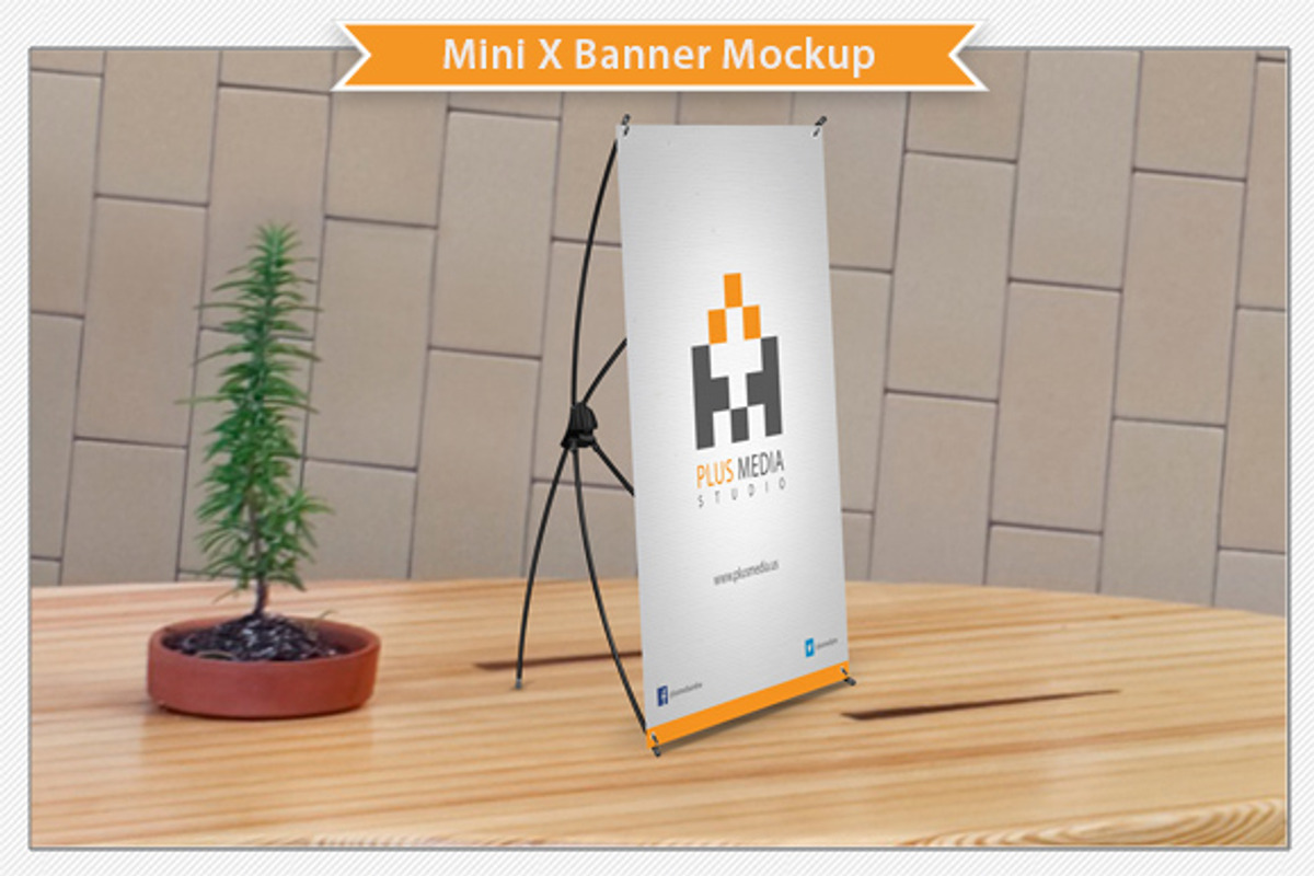 Mini X Banner Mockup, an Advertising Mockup by Plus Media (Photo 4 of 5)