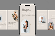 Yoga Instagram Stories Pack Canva, a Social Media Template by VeliusCreativeStudio (Thumbnail 5 of 9)