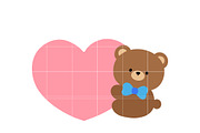 Cute Bear with Heart SVG, an Illustration by TheHitShop (Thumbnail 3 of 10)