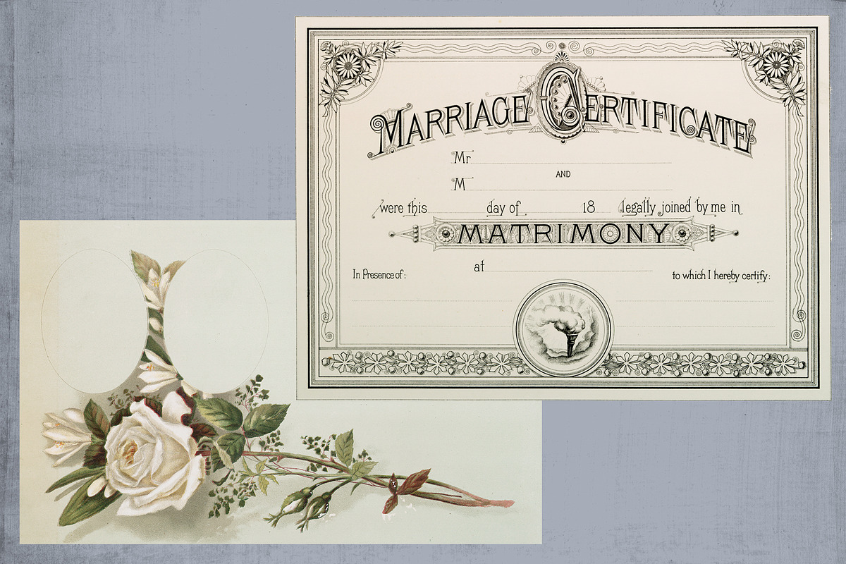 Antique Marriage Ephemera, a Texture Graphic by Blue Line Design (Photo 2 of 11)