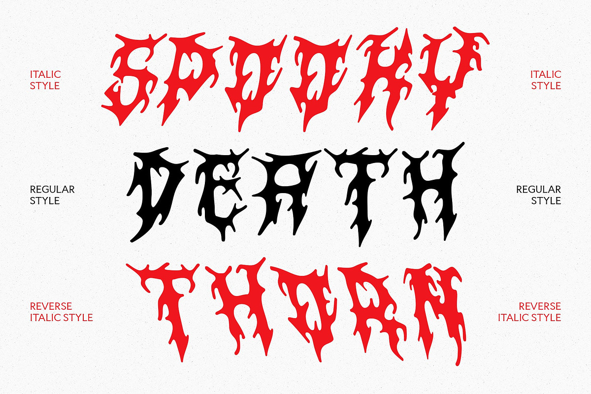 CS Masked – Black Metal Font, a Blackletter Font by Craft Supply Co. (Photo 2 of 8)