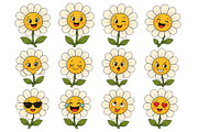 Set of cute cartoon daisy flowers, an Object Illustration by ZinetroN (Thumbnail 1 of 3)