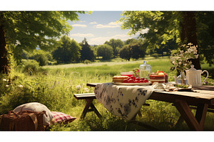 nature outdoor picnic ai generated, a Nature Photo by pikepicture