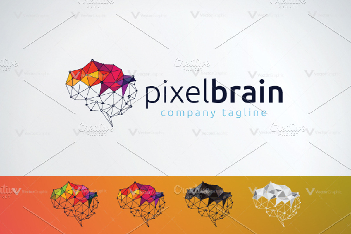 Pixel Brain Logo, a Branding & Logo Template by vectorlogo (Photo 2 of 3)