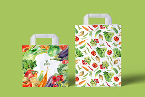 Watercolor Vegetables Set