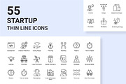Startup Thin Line Icons, an Outline Icon by vectorstank (Thumbnail 1 of 6)