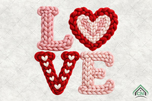 Love Heart Yarn PNG, an Illustration by Craft Nest