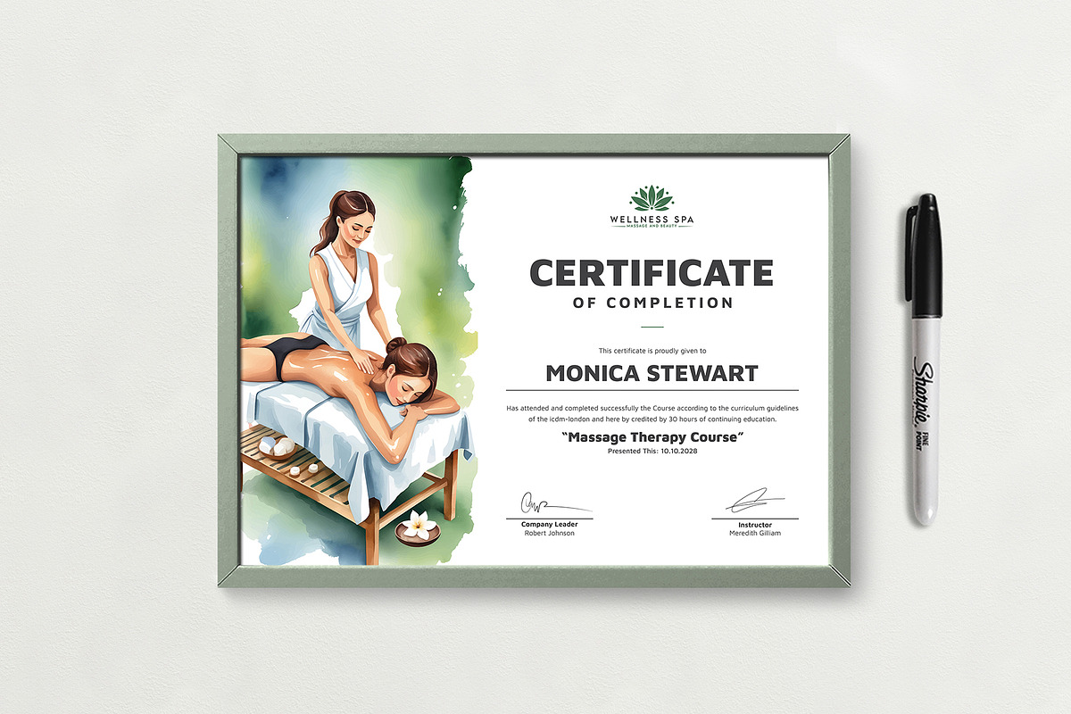Massage Therapy Certificate, a Stationery Template by DesignDevisers (Photo 5 of 10)