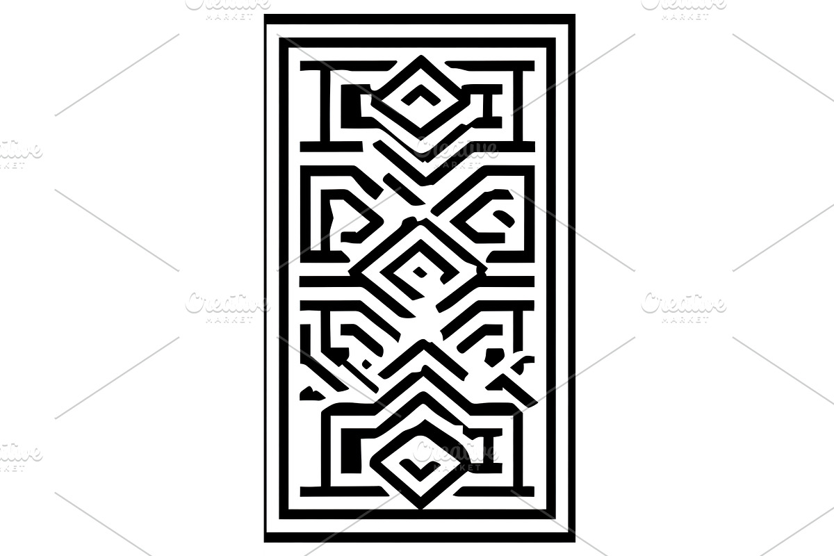 Abstract maze pattern with geometric, an Illustration by Lermont51