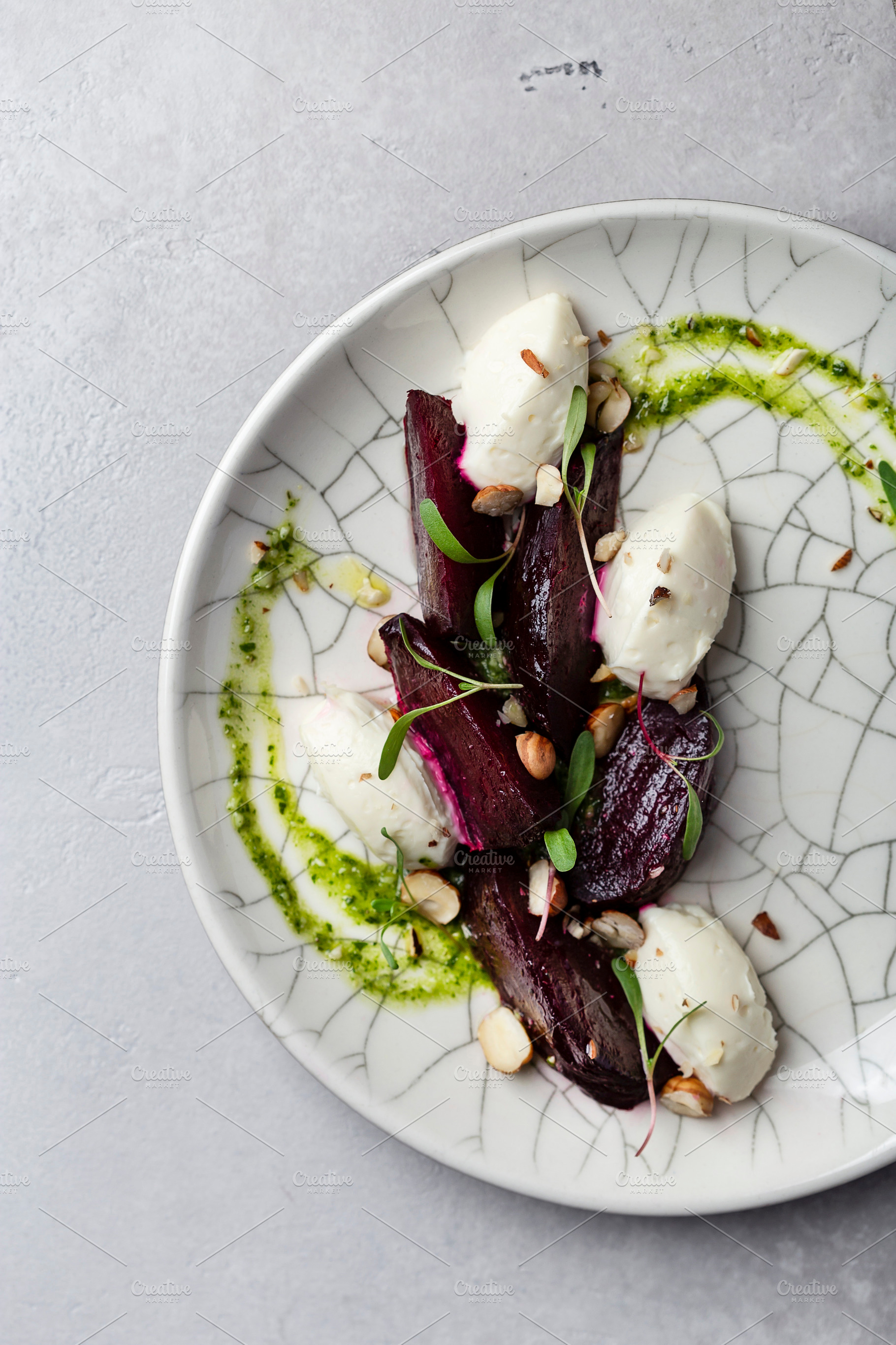 beetroot and cream cheese salad, a Food & Drink Photo by Marina_Pronina