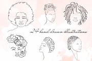 Afro Woman Lineart Hair and Beauty, a Person Illustration by esylvia (Thumbnail 2 of 6)